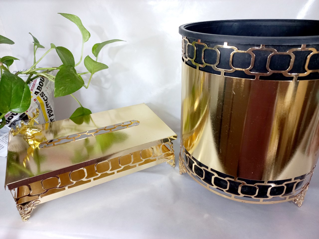 سطل و دستمال طلایی
